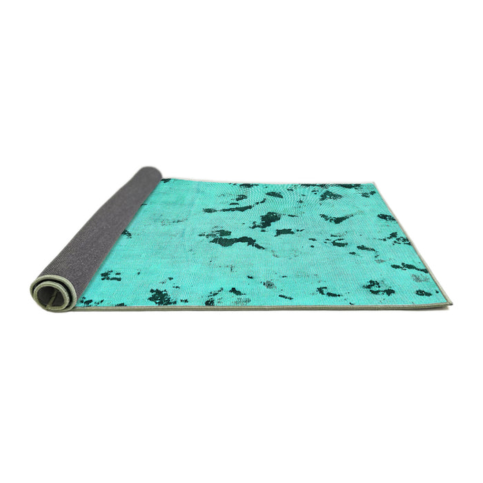 Sideview of Abstract Turquoise Modern Rug, abs754turq