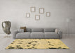 Machine Washable Abstract Brown Modern Rug in a Living Room,, wshabs754brn