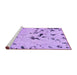 Sideview of Machine Washable Abstract Purple Modern Area Rugs, wshabs754pur