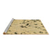 Sideview of Machine Washable Abstract Brown Modern Rug, wshabs754brn