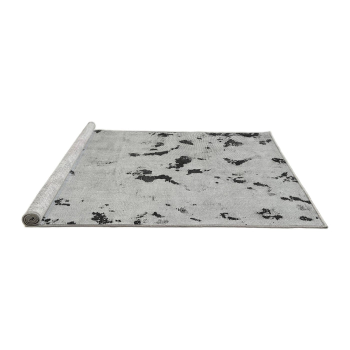 Sideview of Machine Washable Abstract Gray Modern Rug, wshabs754gry