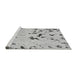 Sideview of Machine Washable Abstract Gray Modern Rug, wshabs754gry