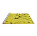 Sideview of Machine Washable Abstract Yellow Modern Rug, wshabs754yw