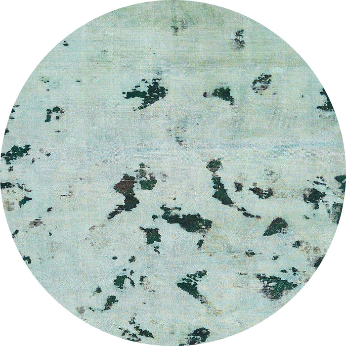 Round Abstract Mint Green Modern Rug, abs754
