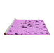 Sideview of Machine Washable Abstract Pink Modern Rug, wshabs754pnk