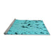 Sideview of Machine Washable Abstract Light Blue Modern Rug, wshabs754lblu