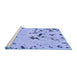 Sideview of Machine Washable Abstract Blue Modern Rug, wshabs754blu