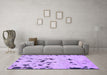 Machine Washable Abstract Purple Modern Area Rugs in a Living Room, wshabs754pur