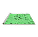 Sideview of Machine Washable Abstract Green Modern Area Rugs, wshabs754grn