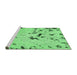 Sideview of Machine Washable Abstract Emerald Green Modern Area Rugs, wshabs754emgrn