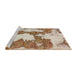 Sideview of Machine Washable Abstract Gold Brown Rug, wshabs755