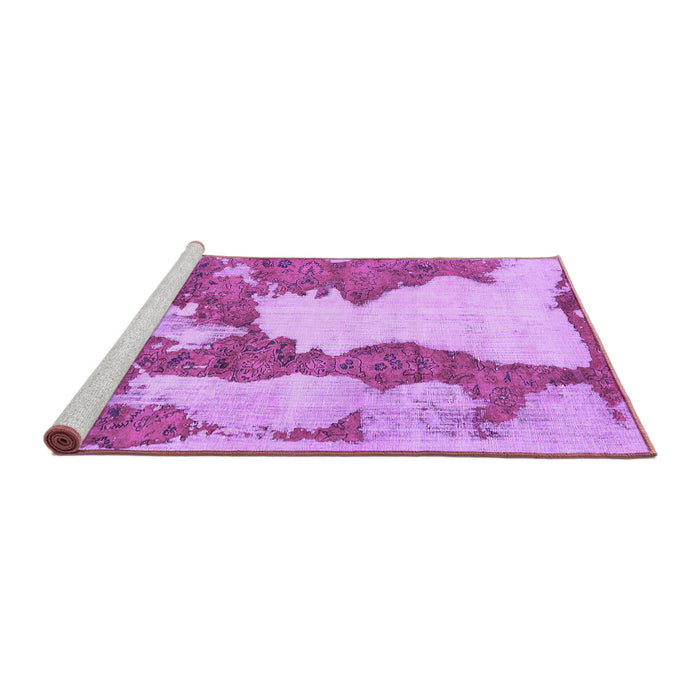 Sideview of Machine Washable Abstract Purple Modern Area Rugs, wshabs755pur