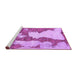 Sideview of Machine Washable Abstract Purple Modern Area Rugs, wshabs755pur