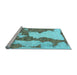 Sideview of Machine Washable Abstract Light Blue Modern Rug, wshabs755lblu