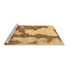 Sideview of Machine Washable Abstract Brown Modern Rug, wshabs755brn