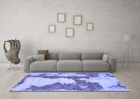 Machine Washable Abstract Blue Modern Rug, wshabs755blu