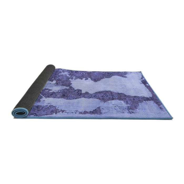 Sideview of Abstract Blue Modern Rug, abs755blu