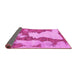 Sideview of Abstract Pink Modern Rug, abs755pnk