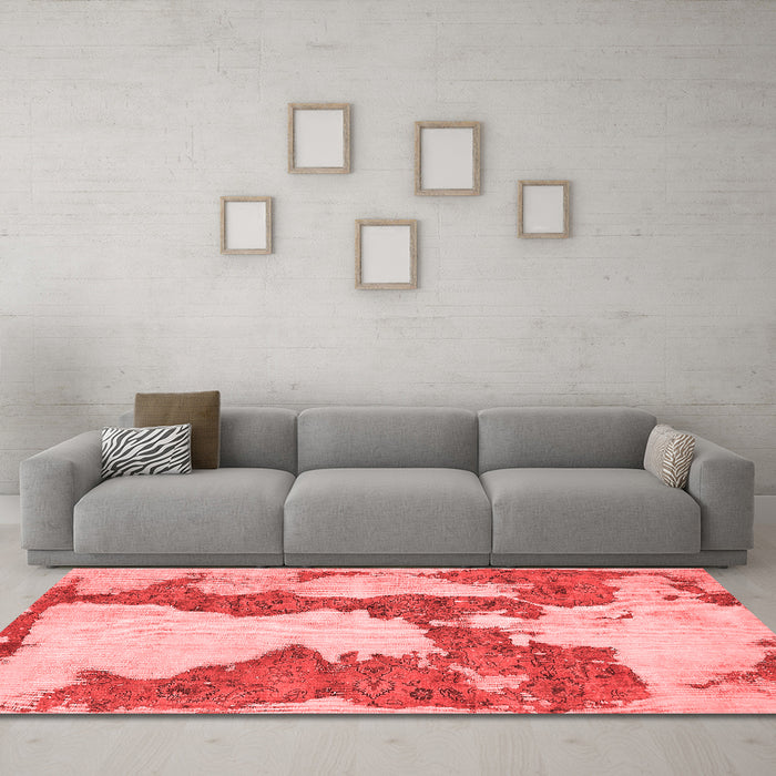 Modern Red Washable Rugs