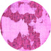 Round Abstract Pink Modern Rug, abs755pnk