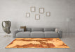 Machine Washable Abstract Orange Modern Area Rugs in a Living Room, wshabs755org