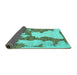 Sideview of Abstract Turquoise Modern Rug, abs755turq