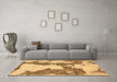 Machine Washable Abstract Brown Modern Rug in a Living Room,, wshabs755brn