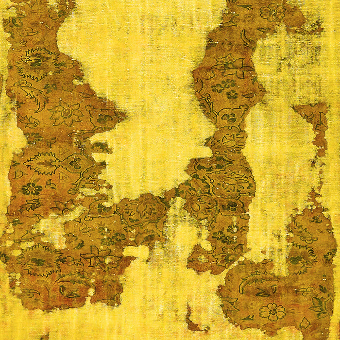 Machine Washable Abstract Yellow Modern Rug, wshabs755yw