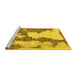 Sideview of Machine Washable Abstract Yellow Modern Rug, wshabs755yw