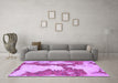 Machine Washable Abstract Purple Modern Area Rugs in a Living Room, wshabs755pur