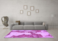 Machine Washable Abstract Purple Modern Rug, wshabs755pur