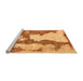 Sideview of Machine Washable Abstract Orange Modern Area Rugs, wshabs755org