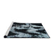 Sideview of Machine Washable Abstract Columbia Blue Rug, wshabs756