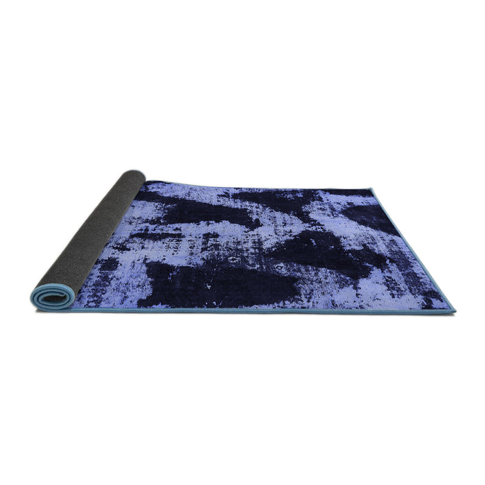 Sideview of Abstract Blue Modern Rug, abs756blu