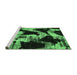 Sideview of Machine Washable Abstract Emerald Green Modern Area Rugs, wshabs756emgrn