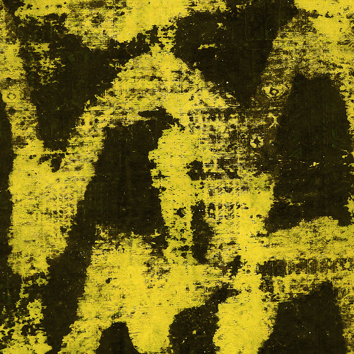 Machine Washable Abstract Yellow Modern Rug, wshabs756yw