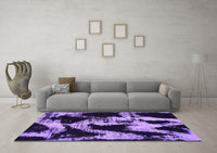 Machine Washable Abstract Purple Modern Rug, wshabs756pur