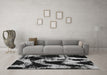 Machine Washable Abstract Gray Modern Rug in a Living Room,, wshabs756gry