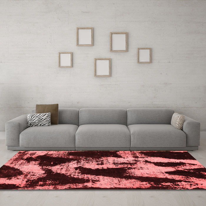 Modern Red Washable Rugs