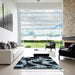 Square Machine Washable Abstract Columbia Blue Rug in a Living Room, wshabs756