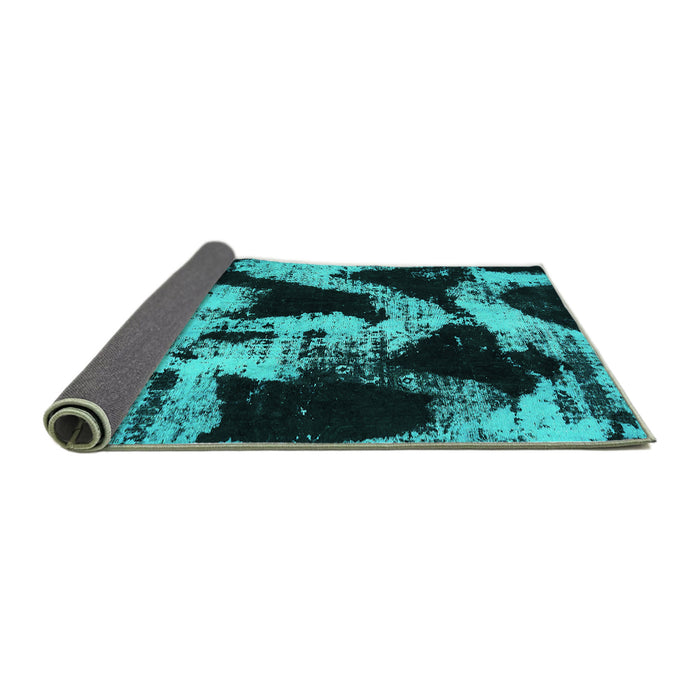 Sideview of Abstract Turquoise Modern Rug, abs756turq
