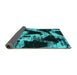 Sideview of Abstract Turquoise Modern Rug, abs756turq