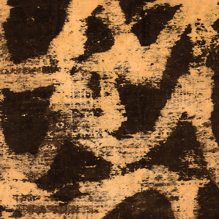 Square Machine Washable Abstract Orange Modern Area Rugs, wshabs756org