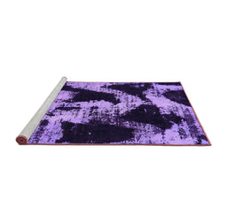 Sideview of Machine Washable Abstract Purple Modern Area Rugs, wshabs756pur