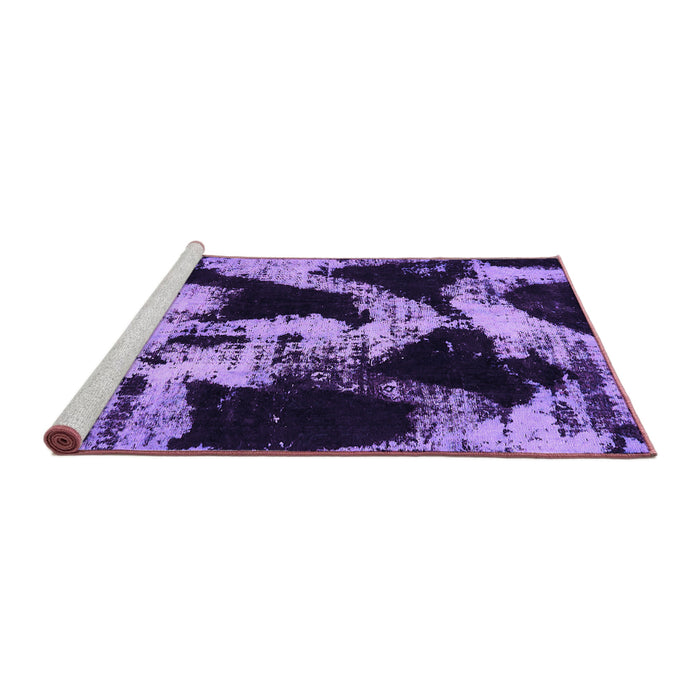 Sideview of Machine Washable Abstract Purple Modern Area Rugs, wshabs756pur
