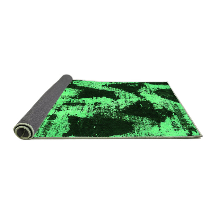 Sideview of Abstract Green Modern Rug, abs756grn