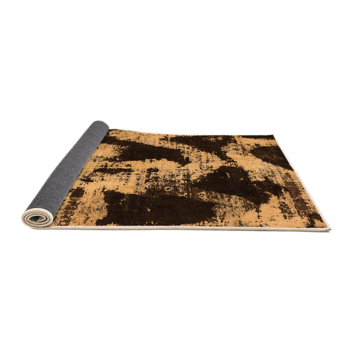 Sideview of Abstract Orange Modern Rug, abs756org