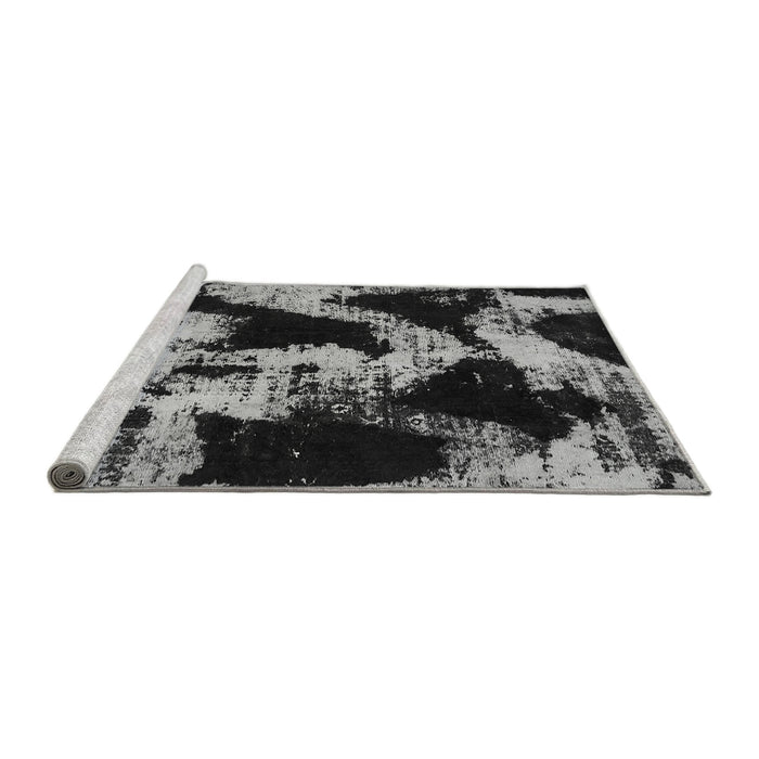 Sideview of Machine Washable Abstract Gray Modern Rug, wshabs756gry