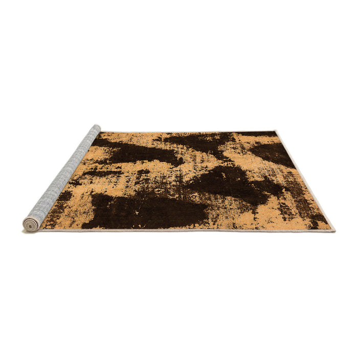 Sideview of Machine Washable Abstract Orange Modern Area Rugs, wshabs756org