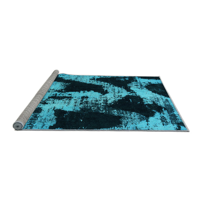 Sideview of Machine Washable Abstract Light Blue Modern Rug, wshabs756lblu